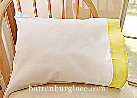 Baby Pillowcases. White with Aurora trims. Set of 2